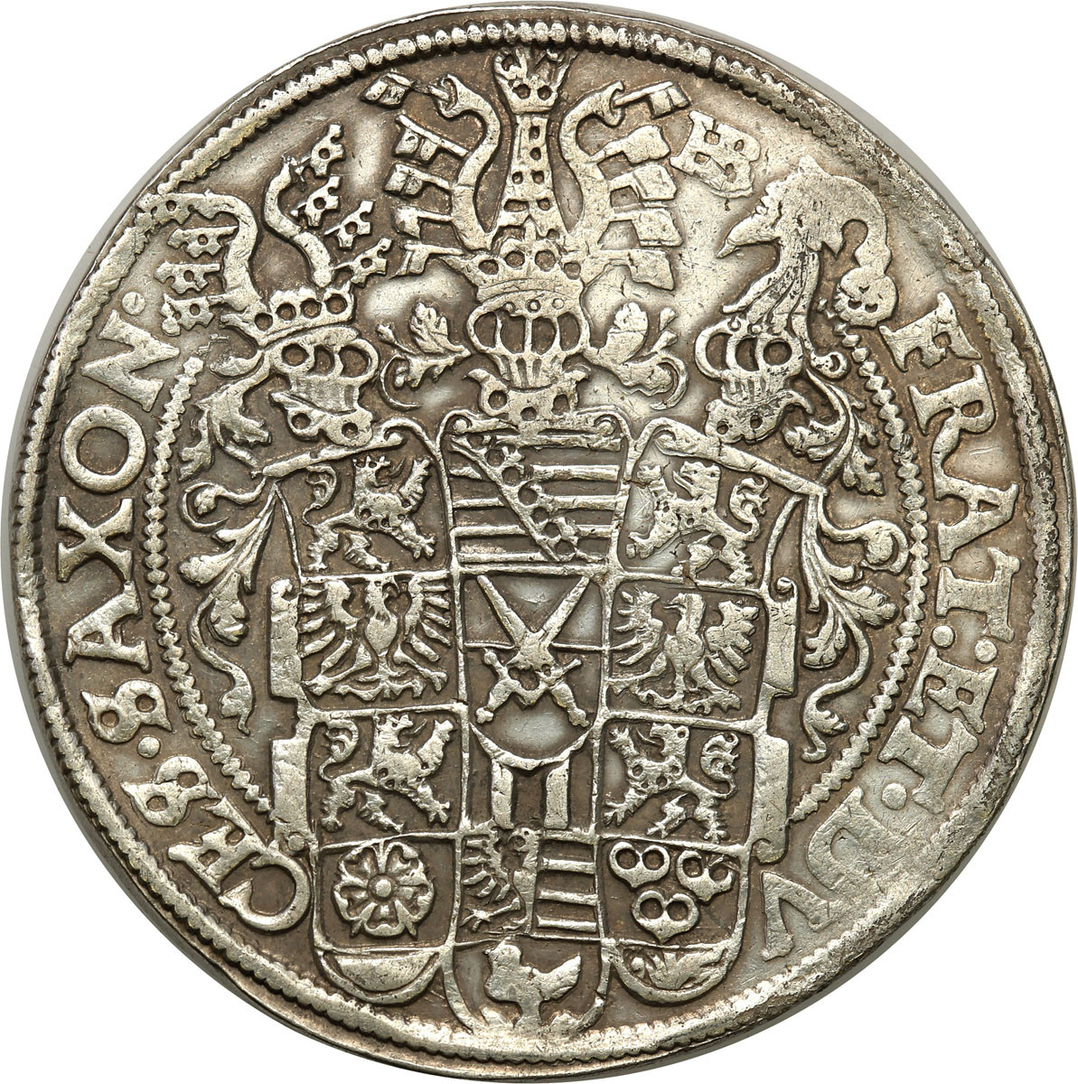 Niemcy, Saksonia. Christian II, Johann Georg i August (1591-1611), Talar 1593 HB, Drezno